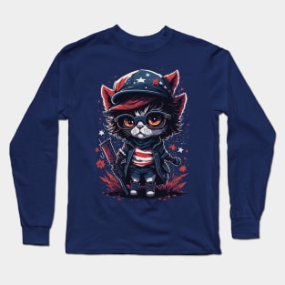 Patriotic Cat Long Sleeve T-Shirt